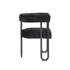 Chaises de salle à manger d'appoint contemporaines, revêtues de chenille et de cuir (lot de 2).