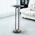 12 Grey Round Marble Metal Marble Pedestal End Table